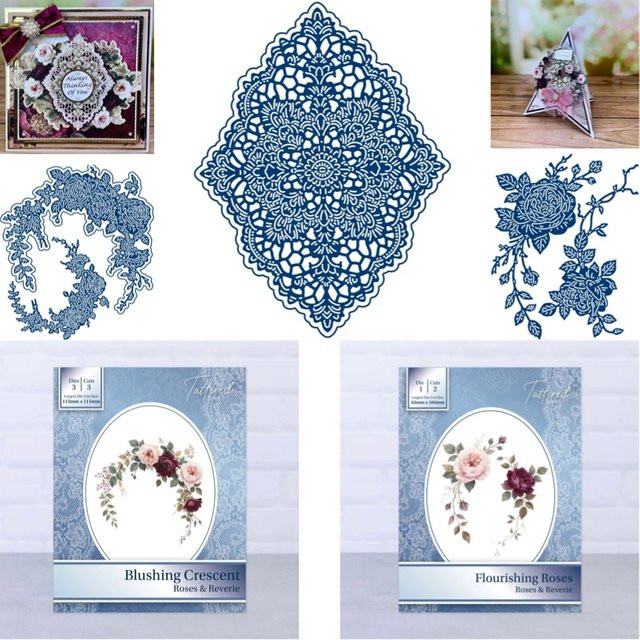 Metall-Stanzform mit diamantförmiger Spitzenverzierung in Silber für Scrapbooking und Papierhandwerk - Bild 1