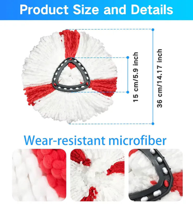 Vileda Ersatz-Set für EasyWring 1-Tank Spin Mop System mit Moppköpfen, Mopphalter und Moppbasis - Bild 2