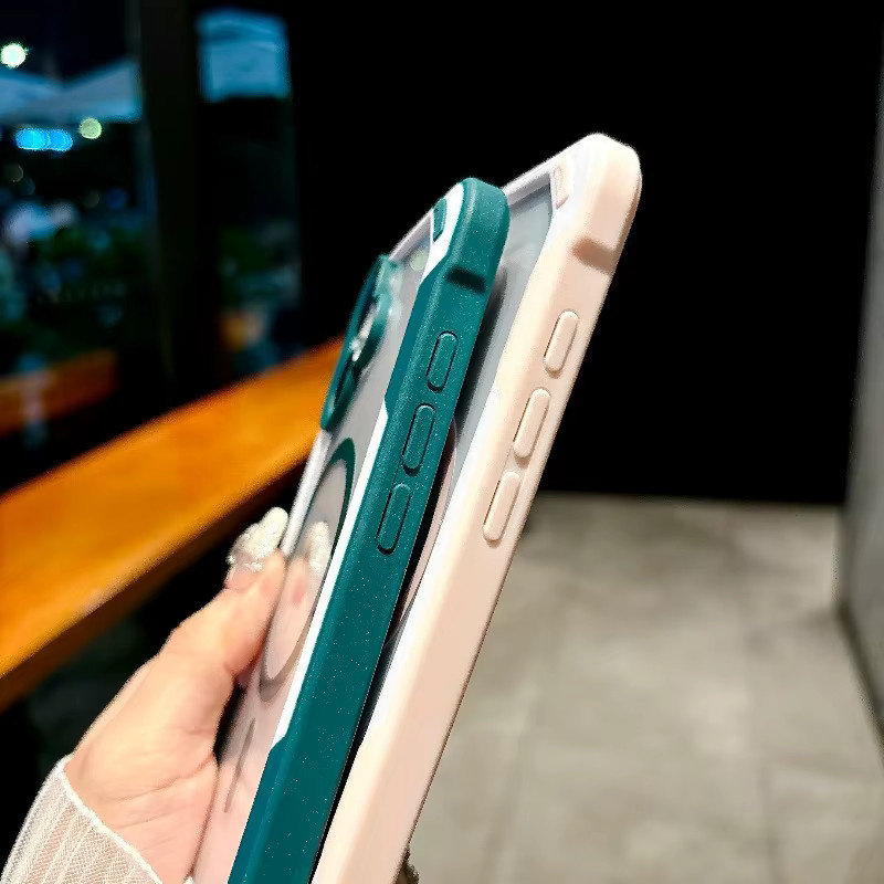 MagSafe magnetische stoßfeste Hybrid-Schutzhülle für Apple iPhone 11 bis 17 Pro Max Plus, transparent - Bild 3