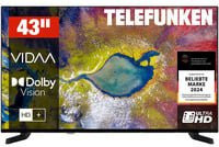 Telefunken Smart TV D43U790B2CW 43 Zoll LED Fernseher 4K UHD HDR Dolby Vision VIDAA Schwarz - Bild 3
