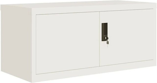 vidaXL Aktenschrank aus Stahl in Weiß mit abschließbaren Türen, B/T/H: 90 x 40 x 40 cm