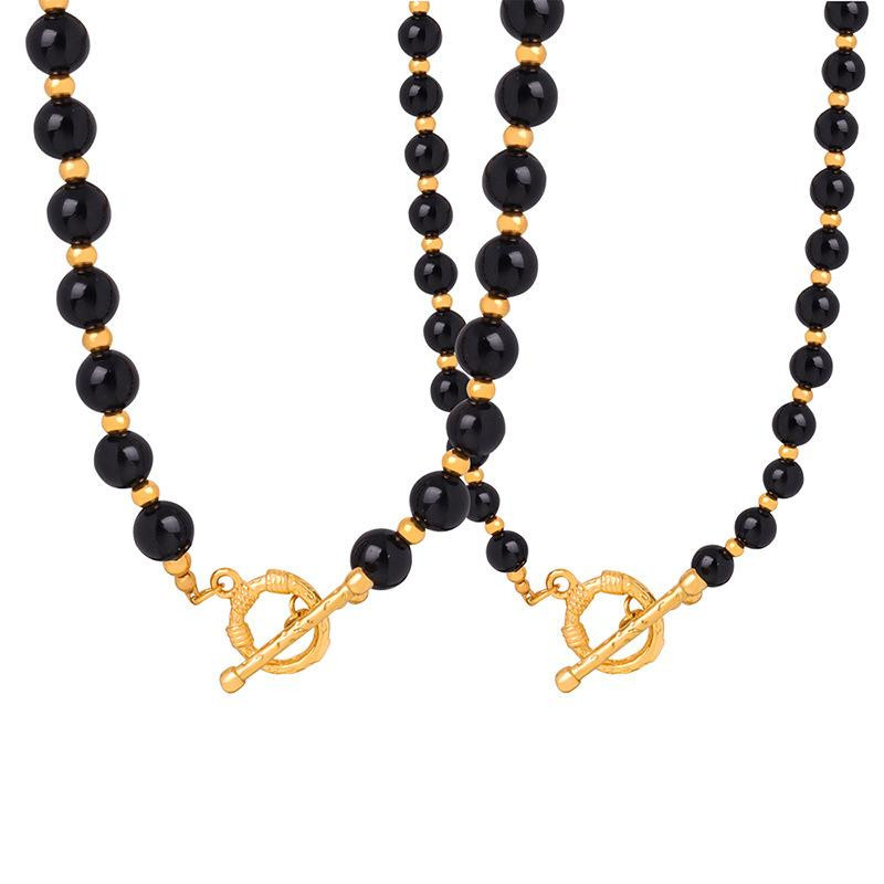 Lucky Star Jewelry Halskette, Edelstahl, Schwarz, Perle, Zirkonia, Damen, 40 cm - Bild 3