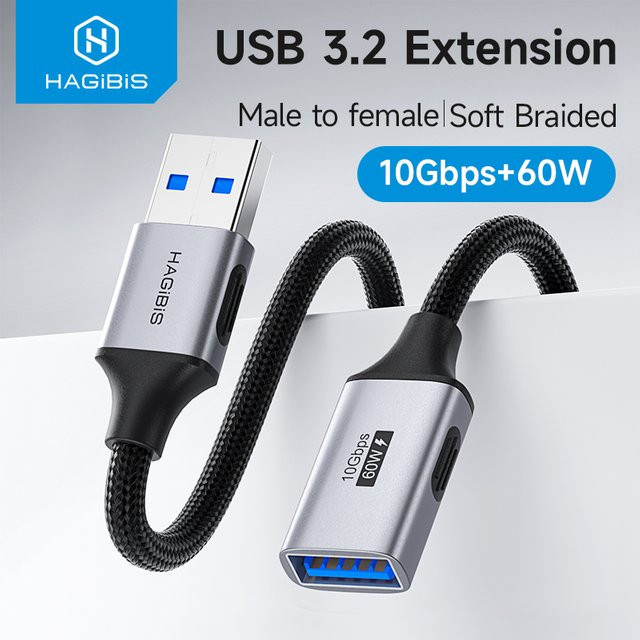 Hagibis USB 3.2 Verlängerungskabel mit geflochtenem Design für Tastatur, Maus, Drucker und Flash-Laufwerke - Bild 1