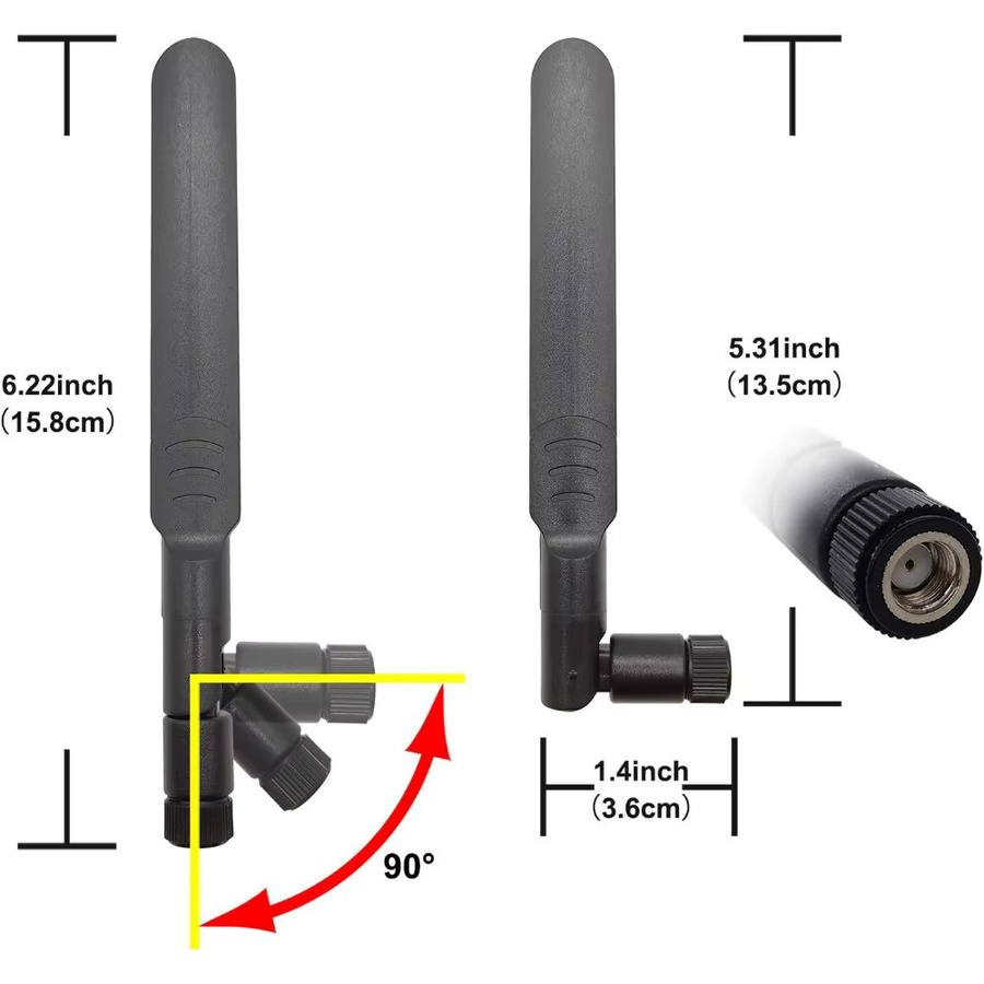 NOWEPOCH WLAN-Antenne mit 8 dBi Verstärkung und 15 cm U.FL auf RP-SMA Verlängerungskabel in Schwarz - Bild 2