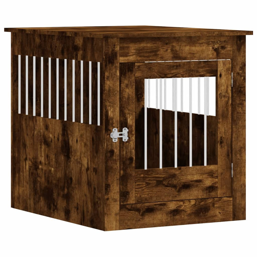Vidaxl Hundezwinger aus Holz und Metall in Geräucherte Eiche, Braun, B/T/H: 64,5 x 80 x 71 cm - Bild 3