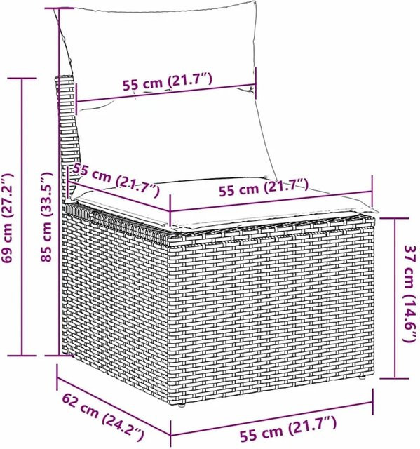 vidaXL Garten-Sofa-Set aus Polyrattan in Schwarz und Beige mit 12-teiligem Lounge-Ensemble inklusive Kissen für Terrasse und Balkon - Bild 1