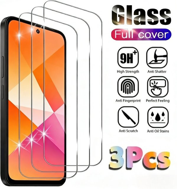 3-teiliges Set ultraklares gehärtetes Glas Displayschutz für Xiaomi Redmi Note 14 5G 13 12 11 Pro 14S 12S 11S 15 15C 14C 13C 12C 10A in Transparent - Bild 1