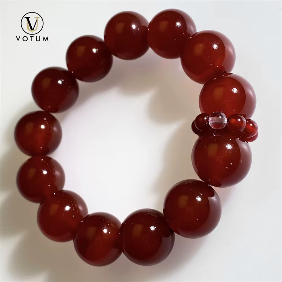 Votum Armband, rote Achatperlen, Damen - Bild 4