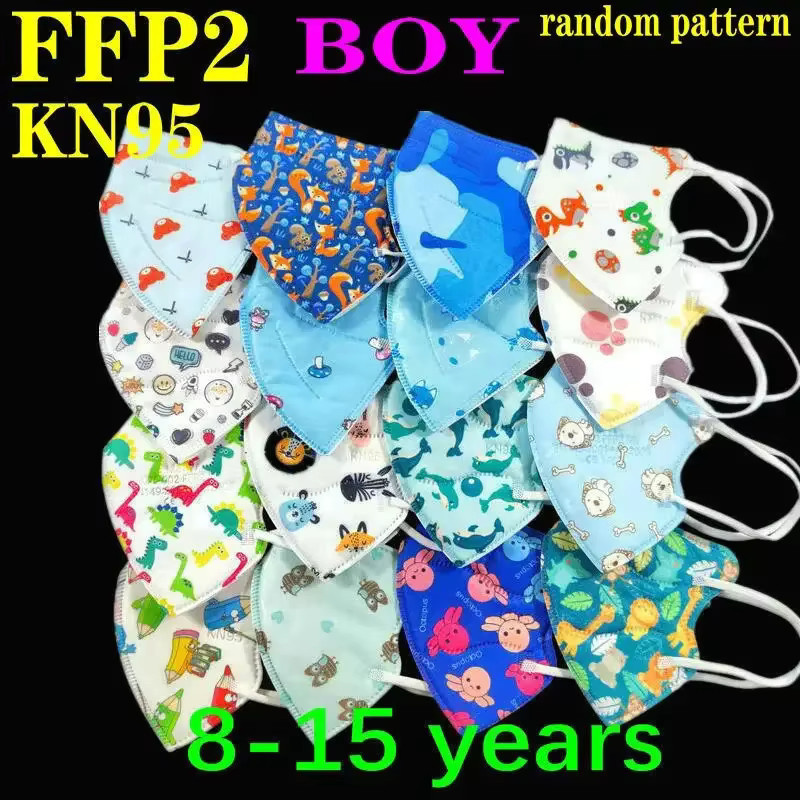 Shenyou FFP2 Kinder Atemschutzmaske mit Cartoon-Motiven für 3- bis 15-Jährige, 5-lagiger Schutz, Mehrfarbig - Bild 2