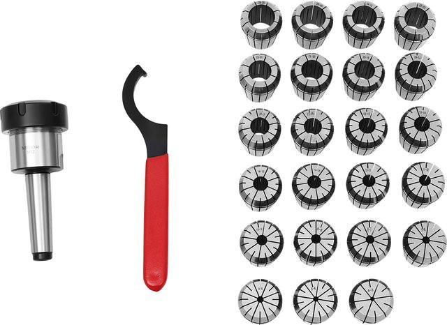 MK3 M12 Spannzangen-Set, 23-teiliges Spannzangen-Kit mit Spannzangenhalter-Baugruppe in Silber - Bild 1