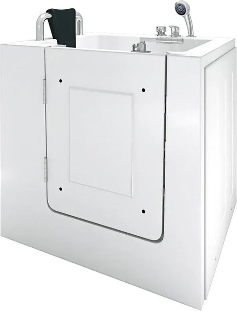 AcquaVapore Senioren Sitzbadewanne mit Tür S02-B-L in Weiß, B/T: 100 x 78 cm - Bild 1