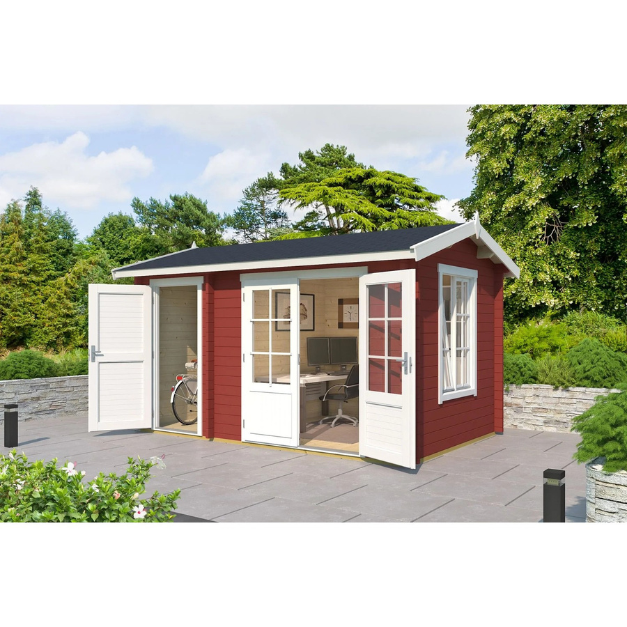 Holz-Gartenhaus Lasita Wrexham mit Satteldach in Schwedenrot, B/H/T: 430 x 250,8 x 283,5 cm - Bild 3