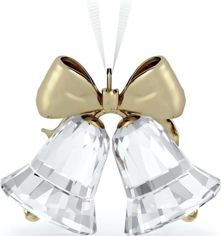 Swarovski Weihnachtsschmuck Glocken Ornament in Gold und Transparent aus Glas und Kristall - Bild 1