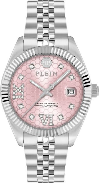 Philipp Plein Damenuhr, Quarz, Edelstahl, Pink, 34 mm, 5 ATM - Bild 1