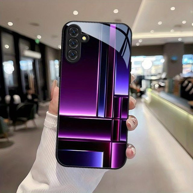 Sturzsichere Handyhülle aus Metalllack und Hartglas für Samsung Galaxy S26 S25 S24 S22 S21 S20 FE Ultra Plus und S24 FE in Grau - Bild 1