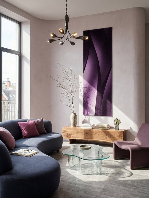 Kadima Design Teppich Kurzflor INN in Violett mit Farbverlauf, B/T: 80 x 300 cm - Bild 1