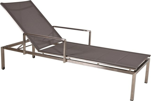 Garden Pleasure Liege Sienna 2er Set aus Edelstahl und Textilene in Silber-Grau B/T/H: 200 x 66 x 35 cm - Bild 1