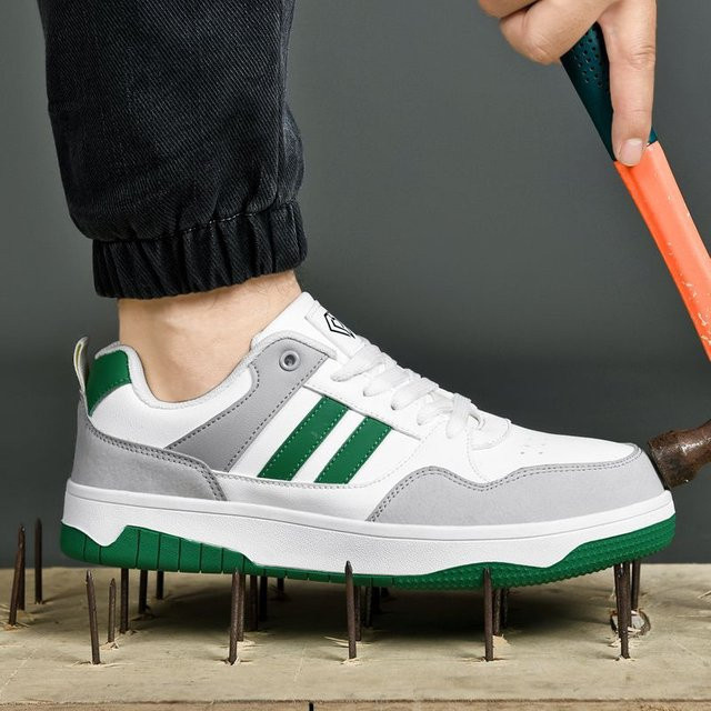 Arbeitssicherheitsschuhe für Herren von Shoekeeper als Arbeitssneaker mit Stahlkappe und durchstichsicherer Sohle, Farbe: Grün/Weiß, Größe: 41 - Bild 1