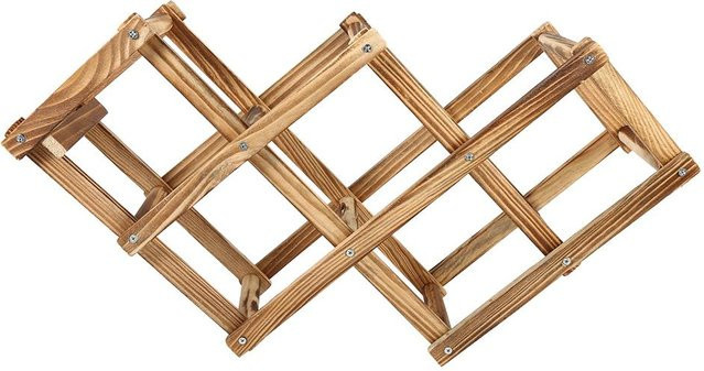 Zusammenklappbares Weinregal aus Holz in Braun von CosyHome für 6 Flaschen - Bild 1