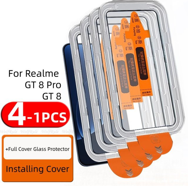 Realme GT 8 Pro Schutzfolie aus gehärtetem Glas mit 9H Härtegrad und Staubfreier Vollabdeckung in Transparent - Bild 1
