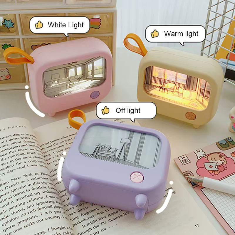 Lyfs LED Nachtlicht in TV-Design als dekorative Tischlampe für Kinderzimmer in Weiß und Multicolour - Bild 3