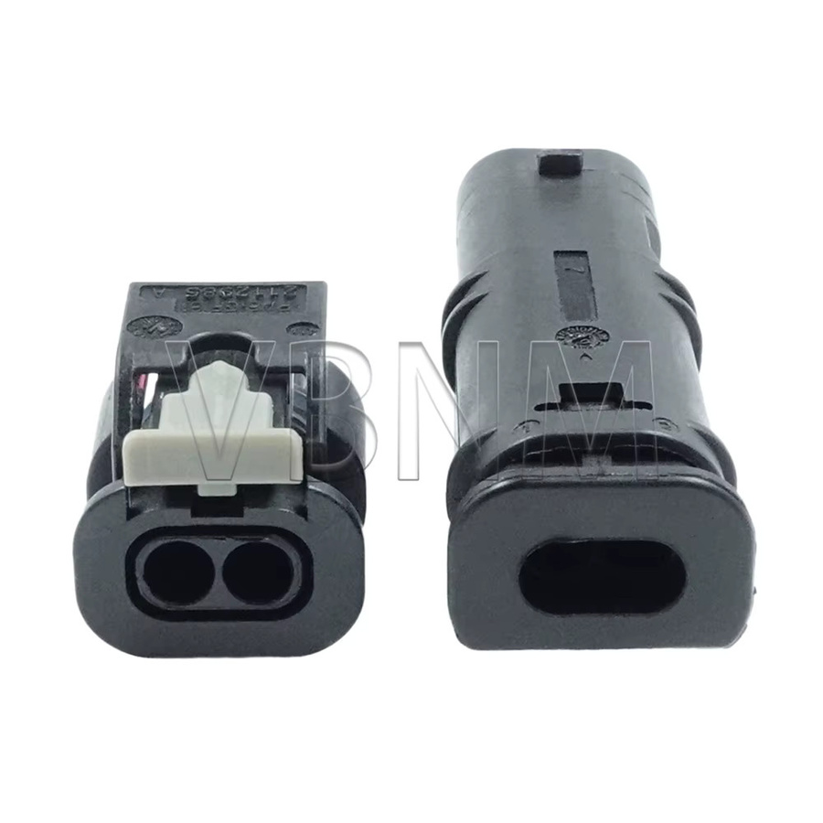 Tyco Auto-Einspritzdüsen-Anschluss und versiegelter Schlagsensor-Stecker für VW Audi, Schwarz, 2-polig - Bild 2