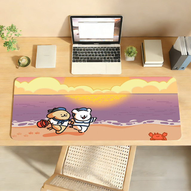 Niedliches Mauspad Cartoon Line Dog Maltese in Multicolour, rutschfeste Schreibtischunterlage für PC und Laptop, Gamer-Dekoration - Bild 1
