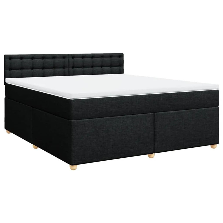 vidaXL Boxspringbett mit Matratze Schwarz B/T/H: 180 x 200 x 100,5 cm, Hybrid-Konstruktion mit USB-Anschluss und Unterbettbeleuchtung - Bild 2