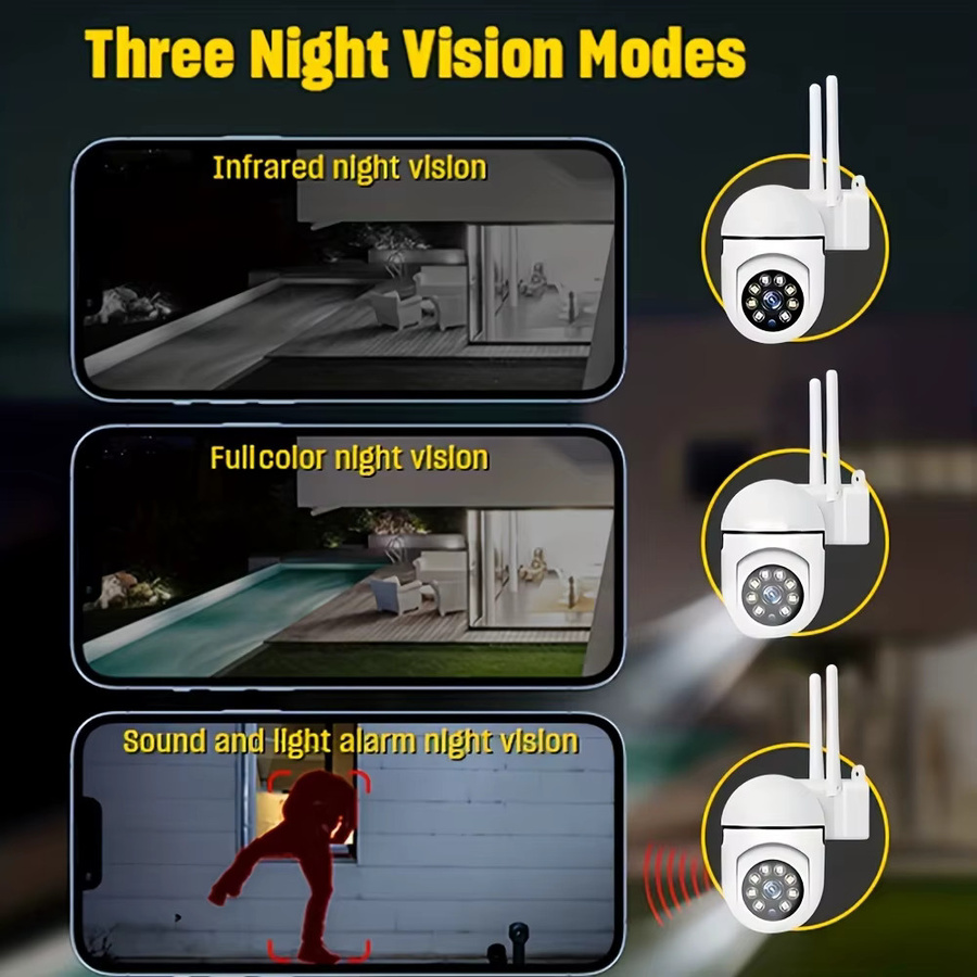 Ease Life Y108 Glühbirnen Überwachungskamera Set mit 2 Stück, 1080P Full HD, Wasserdicht, Nachtsicht in Farbe, Motion Tracking, WiFi, Weiß - Bild 6