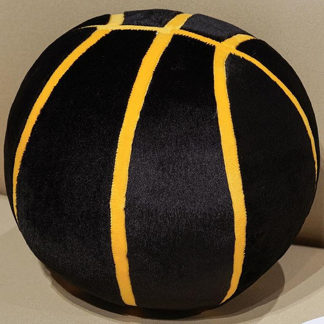 Binchi Fitness Basketballkissen in Schwarz, rundes Sportball-Sofakissen mit 30 cm Durchmesser - Bild 1