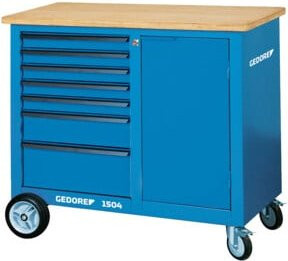 Gedore Rollwerkbank mit 7 Schubladen in Blau, B/T/H: 110,0 x 700,0 x 98,5 cm - Bild 1