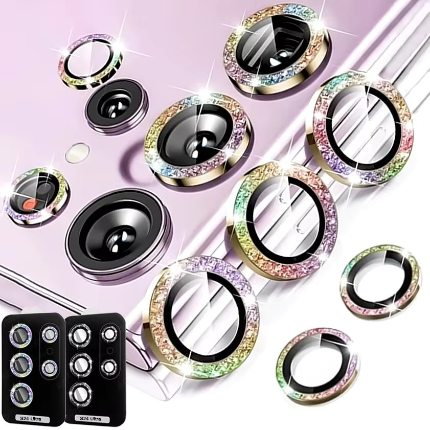 Diamant Glitter Kamera Objektiv Schutz Glas für Samsung Galaxy S25 Ultra, S24 und S24 Plus in Purple - Bild 2