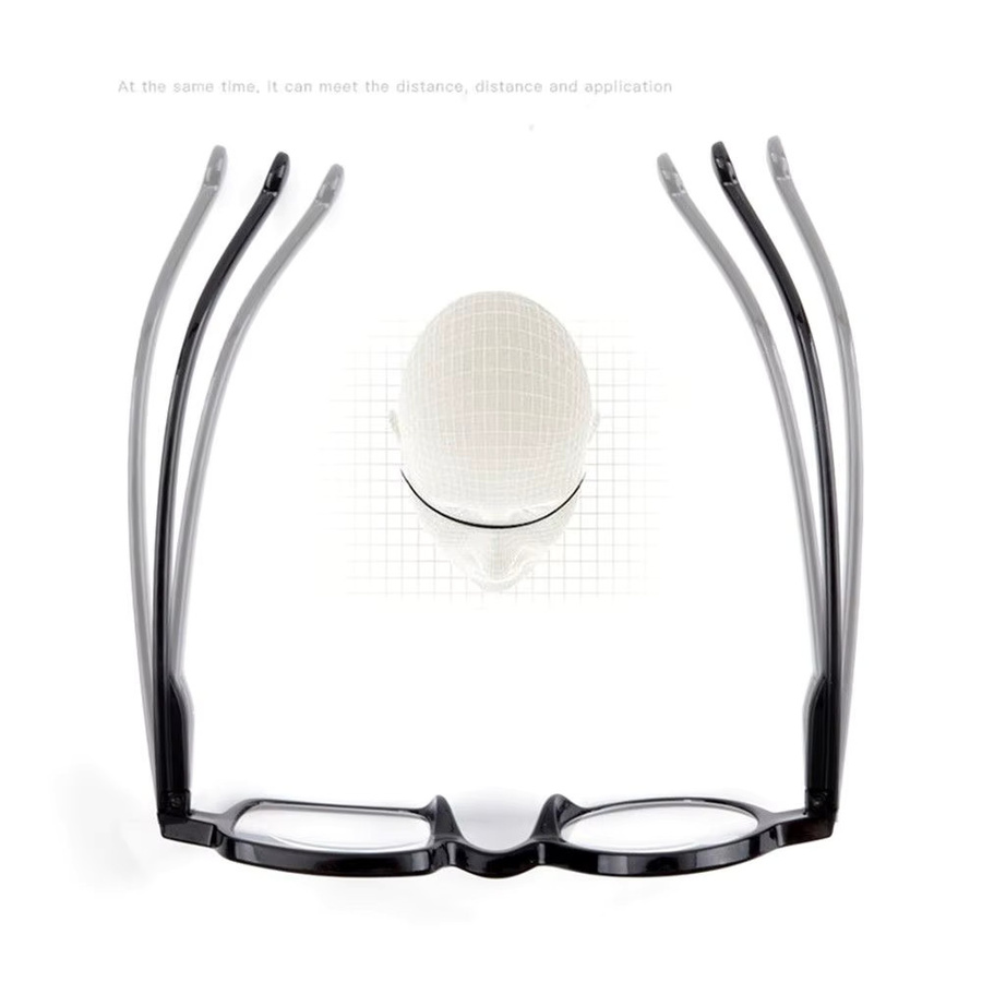 Gootrades Lesebrille, Vollrand, Kunststoff, Unregelmäßiger Runder Quadratischer Rahmen - Bild 2