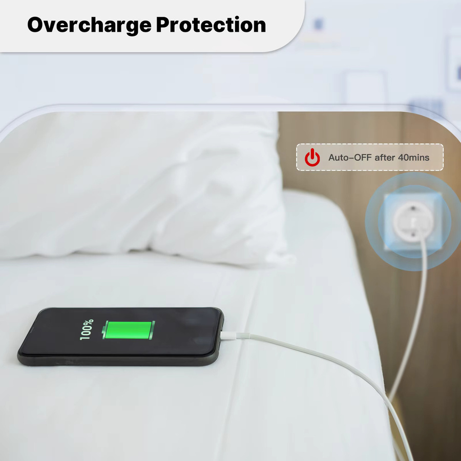 MOES TUYA Smart Matter 16A Wi-Fi Steckdose mit Power Monitor und Timer, Unterstützung für Apple HomeKit, Alexa und Google Home, Weiß - Bild 3