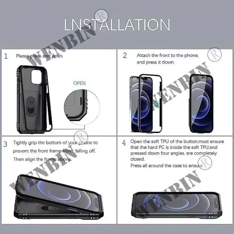 Robuste Samsung Schutzhülle mit Kamera-Schutz, 360-Grad-Drehung und Ständer in Schwarz für S25 S24 S23 Ultra Plus S24 FE A56 A36 A16 - Bild 2