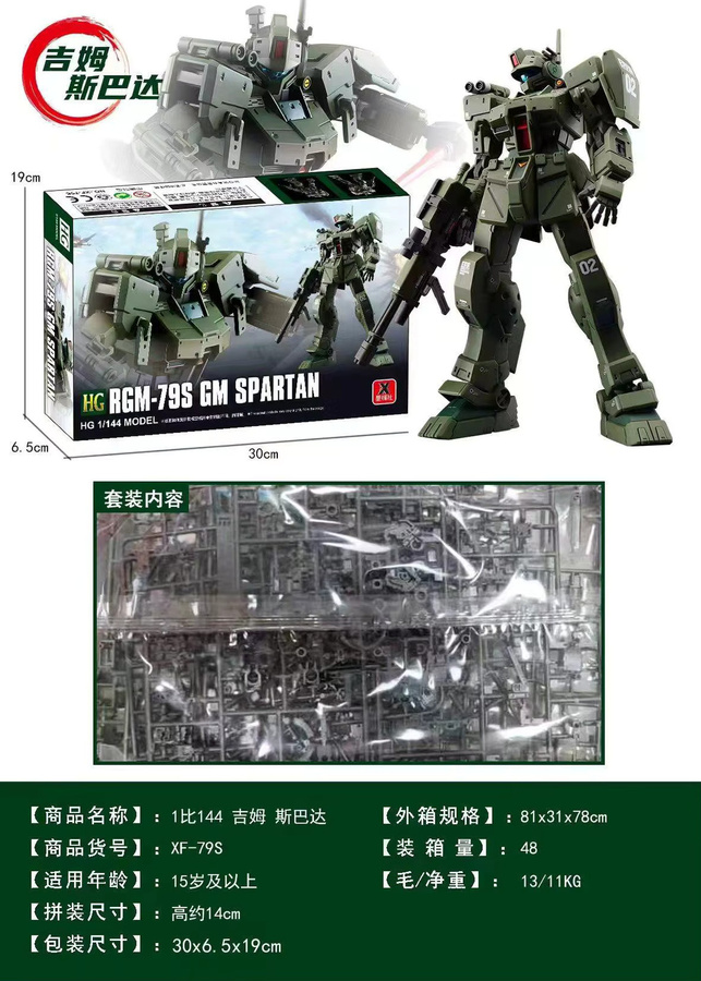 Bandai Gundam Starfront Studio GM Spartan RGM-79S Actionfigur, 1/144 - Bild 2
