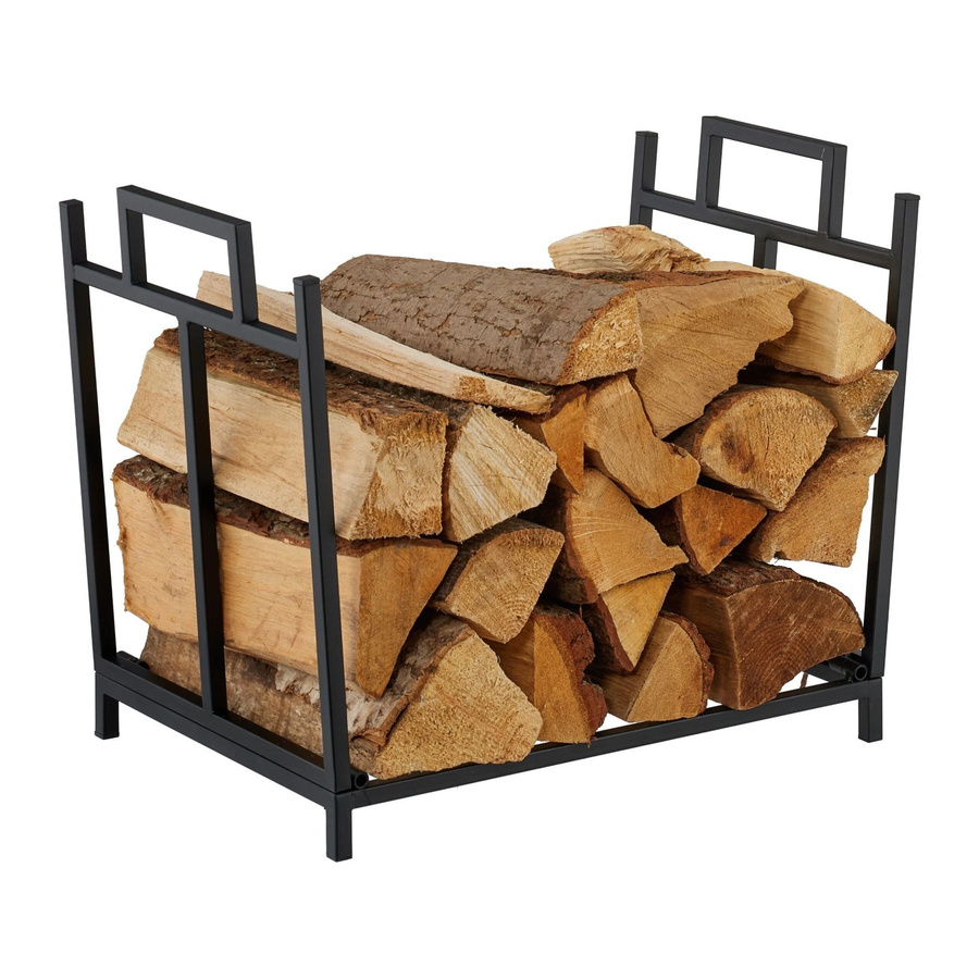Relaxdays Kaminholzregal aus Eisen in Schwarz, faltbar und modern, B/T/H: 41 x 45 x 33 cm - Bild 2