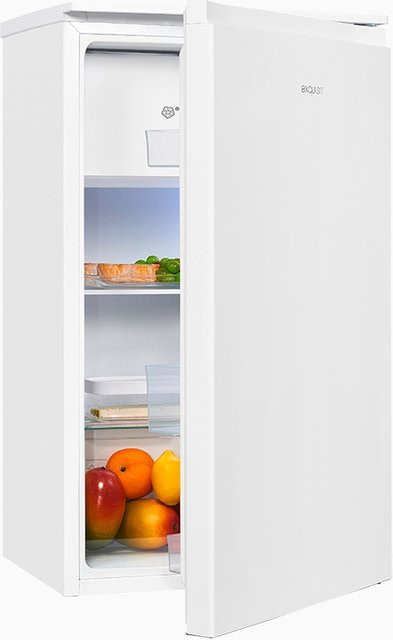 Exquisit Kühlschrank KS117-3-010E in Weiss mit LED-Innenbeleuchtung und Flaschenregal, B/T/H: 55 x 60 x 125 cm - Bild 1