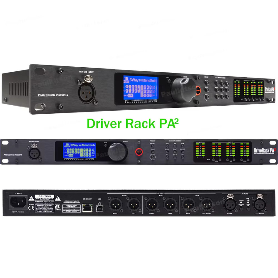 Paulkitson PA2 Digitales Lautsprechermanagementsystem 2 In 6 Out DSP Professioneller Audioprozessor in Schwarz - Bild 1