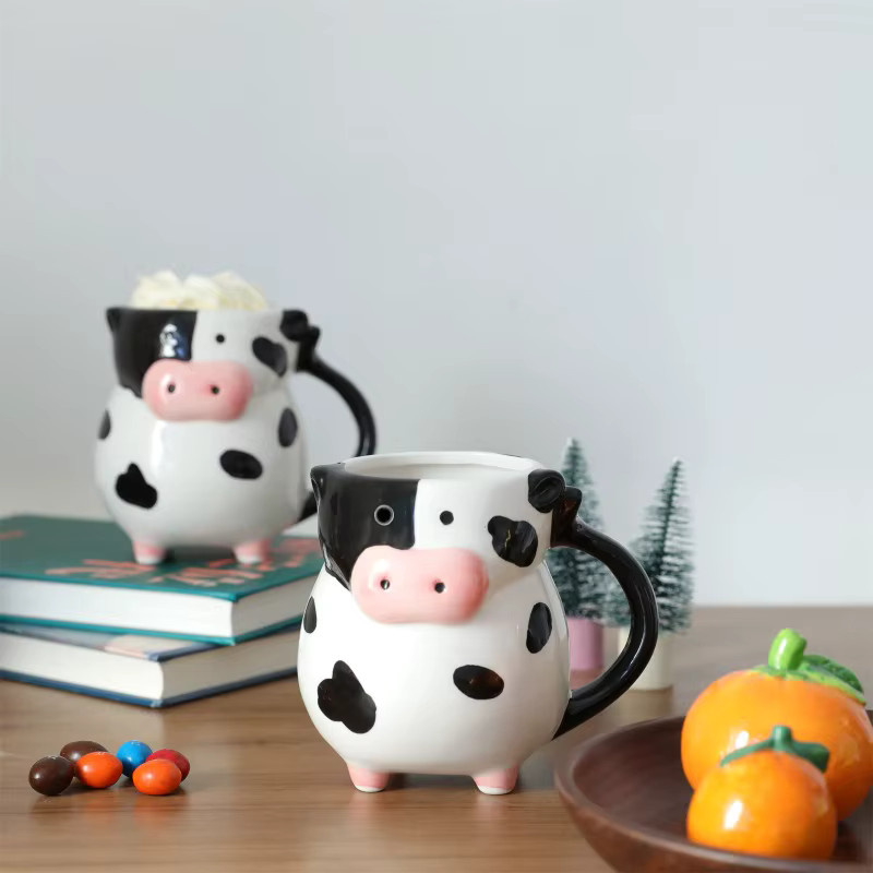 Kreative Keramik Tasse im Cartoon Kuh Design für Kinder und Erwachsene zum Trinken von Kaffee, Milch oder Saft - Bild 3