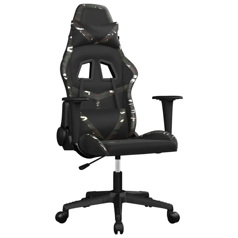 vidaXL Gaming-Stuhl Modell 3 in Schwarz mit Massagefunktion und Kunstleder, höhenverstellbar und drehbar - Bild 2