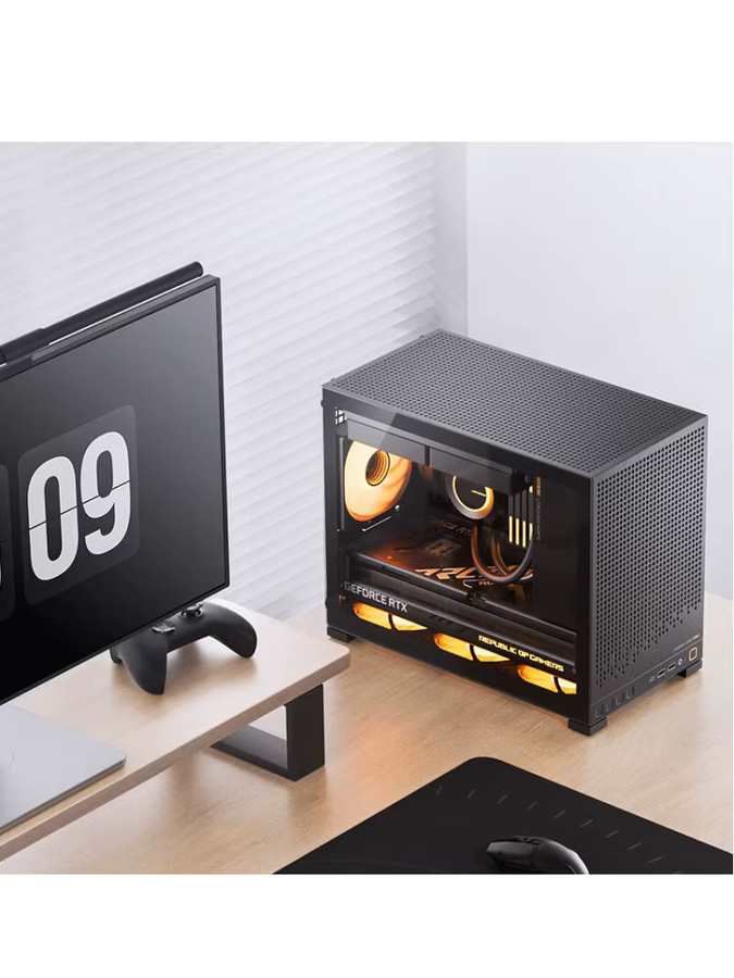 Jonsbo D32 PRO STD MATX Gaming-Gehäuse mit transparenter Seitenwand für Büro und Business, unterstützt 240 mm Flüssigkeitskühlung und ATX-Netzteile, erhältlich in Schwarz oder Weiß - Bild 1