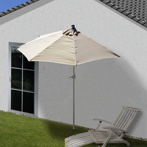 MVG Sonnenschirm aus Aluminium und Polyester in Weiss, B: 285 cm, T: 145 cm - Bild 2