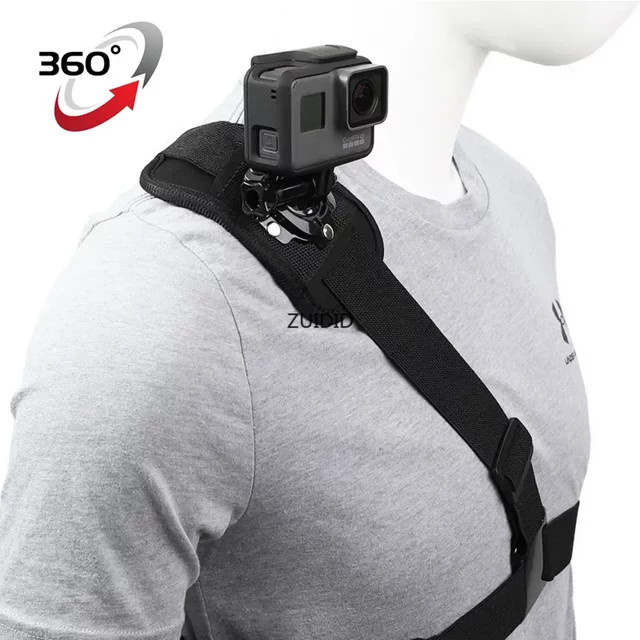 Schultergurt und Brustgurt Halterung für GoPro Hero 11, 10, 9, 8, 7, 6, 5, 4 sowie Xiaomi Yi und SJ4000 in Schwarz - Bild 1