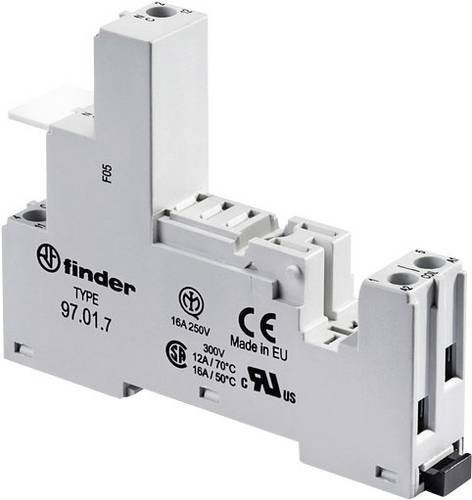 Finder 97.01.7 Relaissockel in Grau und Weiß, L x B x H: 64,9 x 15,8 x 82,9 mm - Bild 1