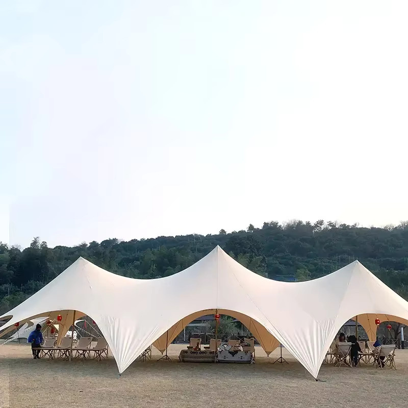 YTYIN Professionelles Dreifach-Spitzzelt in Weiß für Großveranstaltungen und Festivals B/T/H: 20 x 8,6 x 4,5 m - Bild 2