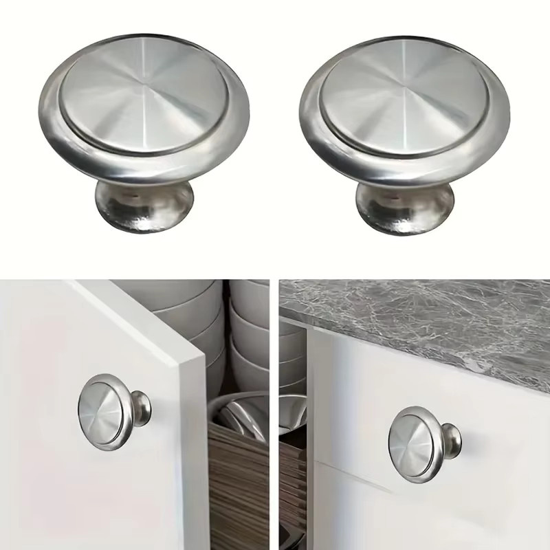 Runde Schrankgriffe für Haushaltsschranktüren und Schubladen, Silber, 4/8 Stück - Bild 3