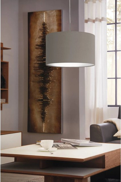 Eglo Hängeleuchte Pasteri 1-flammig in Taupe-Nickel matt, Durchmesser: 38 cm, E27, 60W - Bild 1