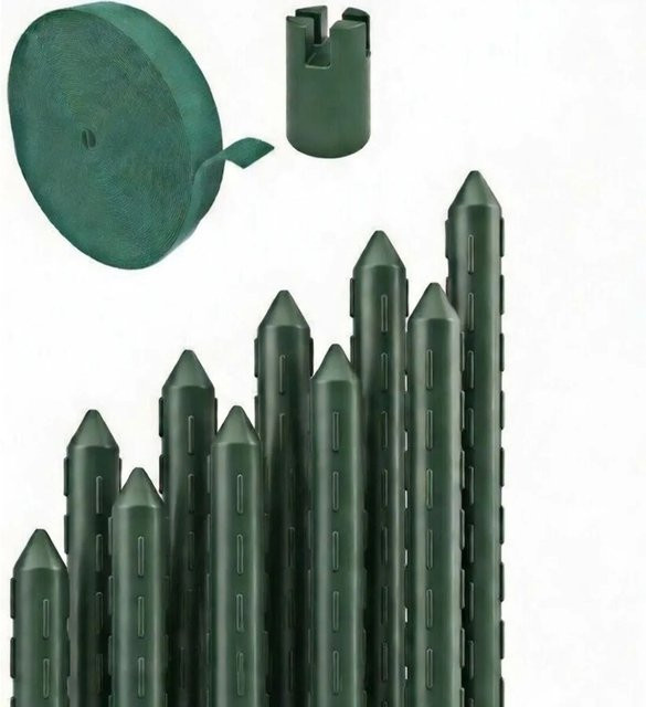 TTL GARDEN Rankstäbe 10er Set, grün, Kunststoffbeschichteter Stahl, Höhe: 90 cm - Bild 1