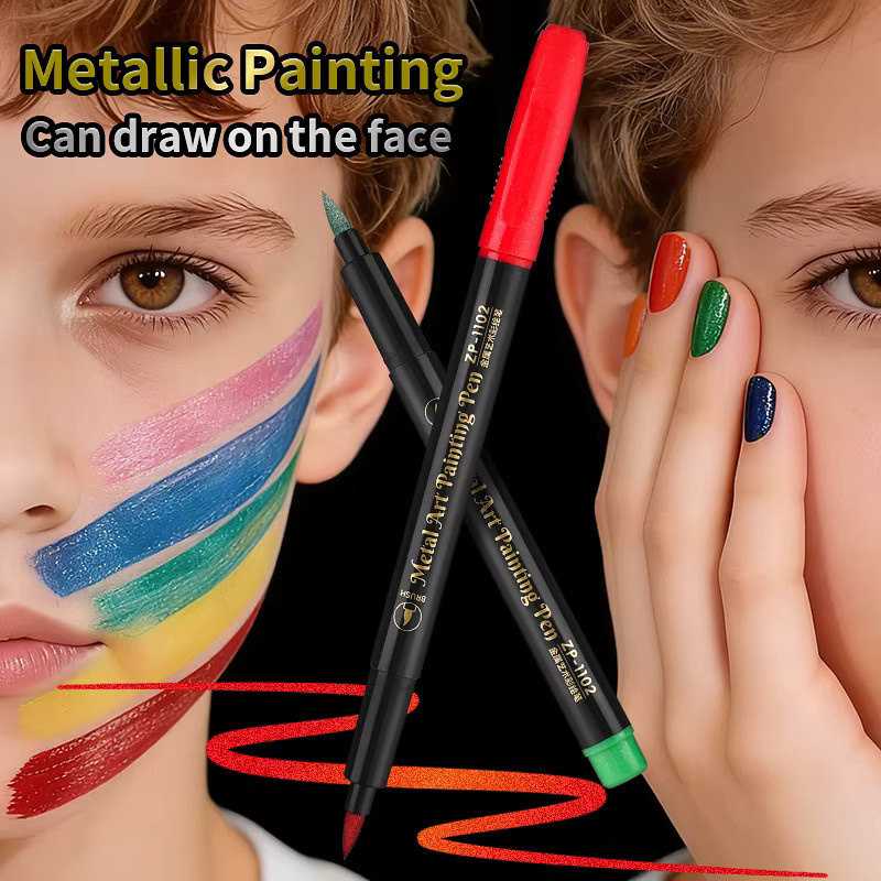 ZHIPAI Permanente Pinsel-Metallmarker im 12er Set, Mehrfarbige Tintenmarker für kreative Gestaltung auf Stein und Dekorationen - Bild 2